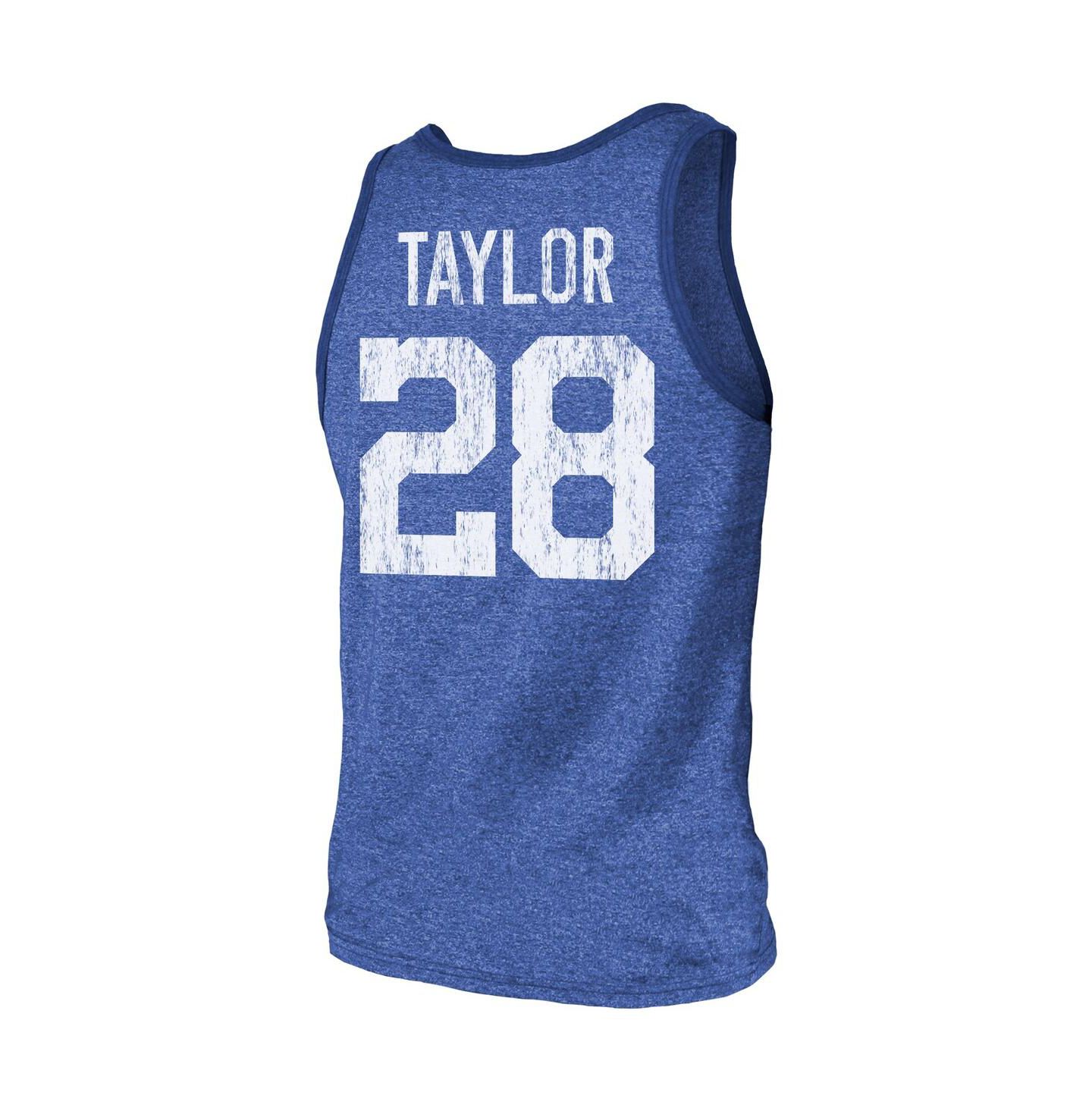Мужской топ Majestic Threads Jonathan Taylor Heathered Royal Indianapolis Colts Player Name and Number Tri-Blend — фото 4