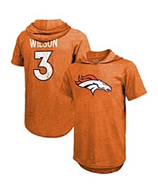 Men's Threads Russell Wilson Orange Denver Broncos Player Name & Number Short Sleeve Hoodie T-shirt