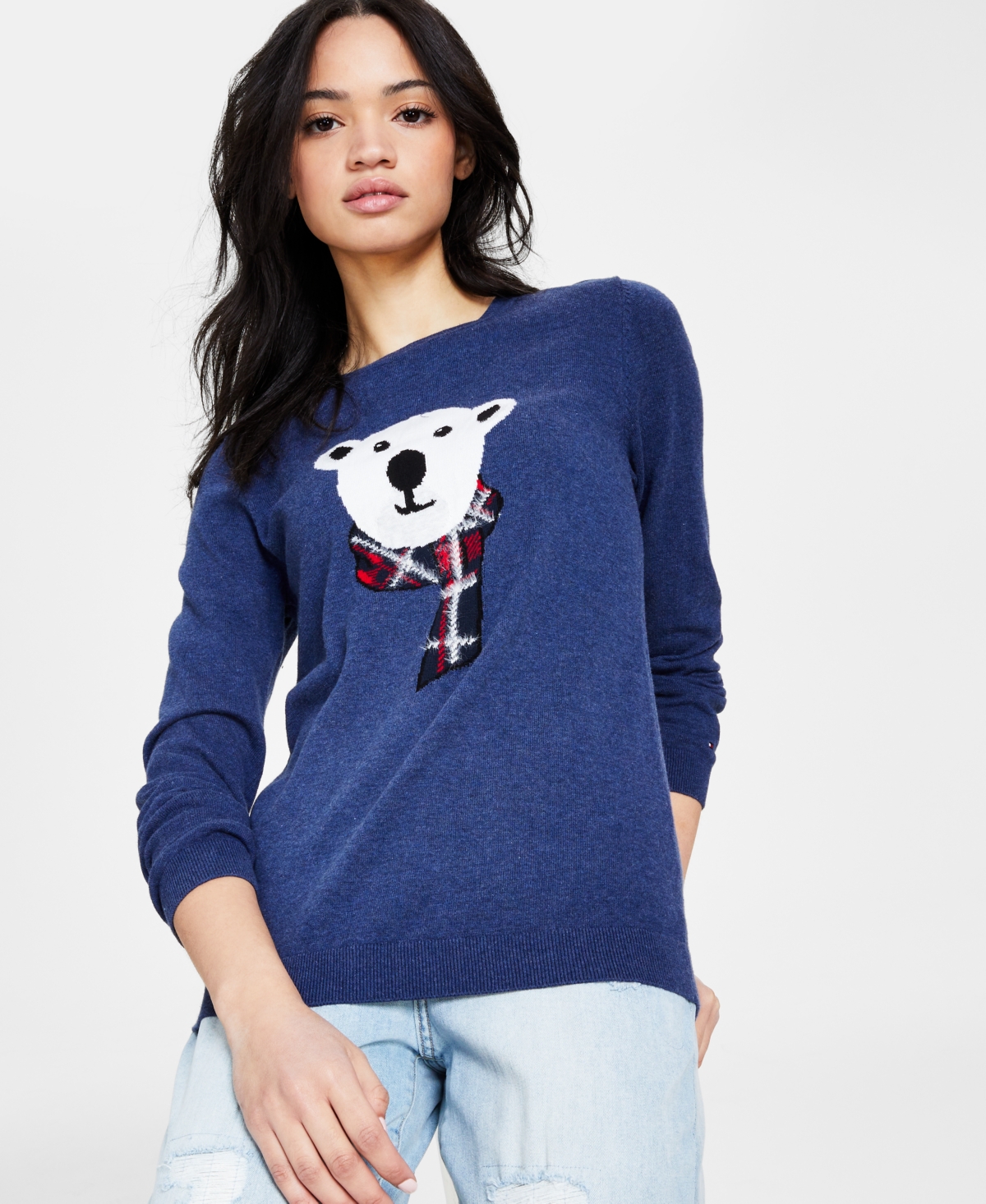Tommy Hilfiger Women's Cotton Polar Bear Sweater