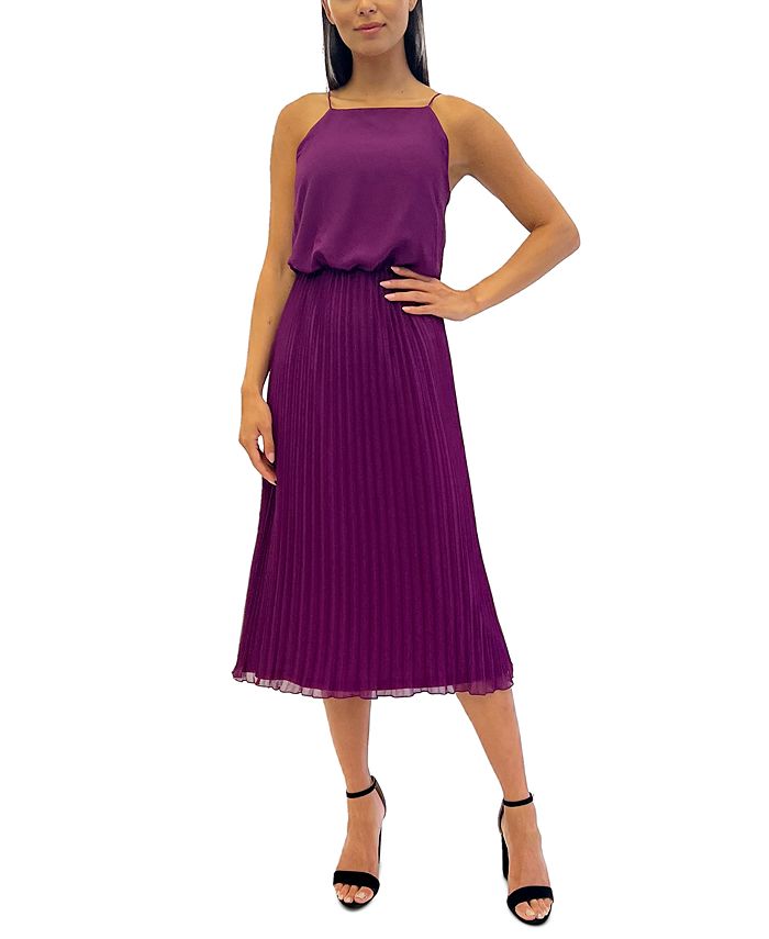 Sam Edelman Women's Plisse Sleeveless Midi Dress - Macy's
