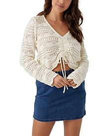 Juniors' Harbor Cotton Cropped Sweater