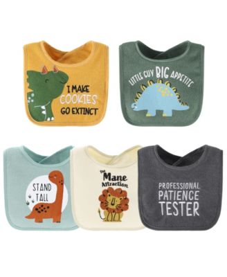 Baby Boys Terry Feeding Bibs, 10 Pack, Dino