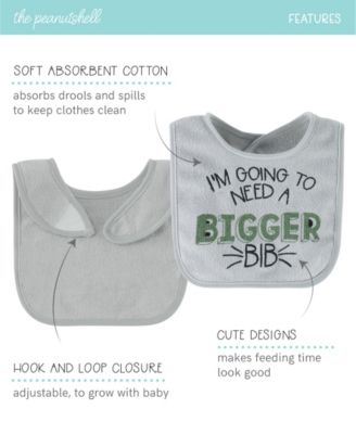 Baby Boys Terry Feeding Bibs, 10 Pack, Dino