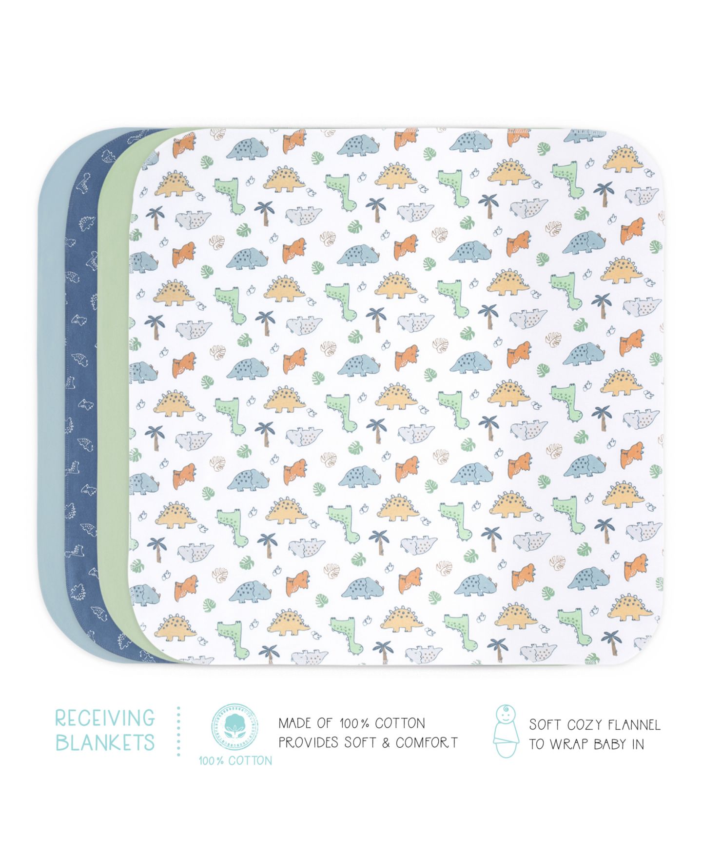 Детский подарочный набор для новорождённого The Peanutshell Shower Gift Layette, цвет: Синий / Зелёный — фото 7