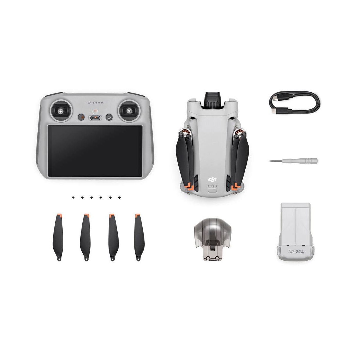 DJI - Mini 3 Pro and Remote Control with Built-in Screen - Gray
