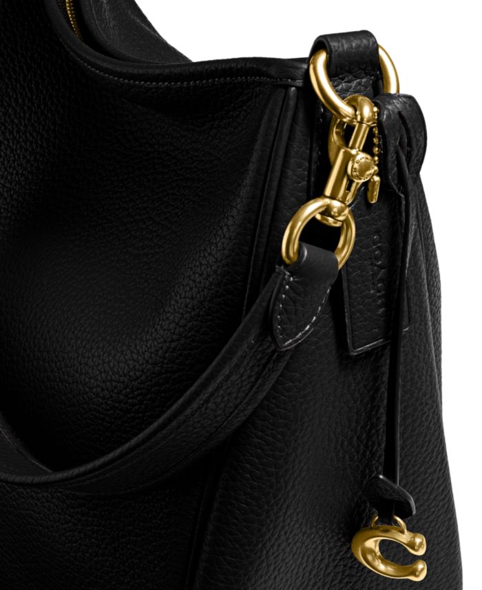 Soft Pebble Leather Cary Shoulder Bag With Convertible Straps
