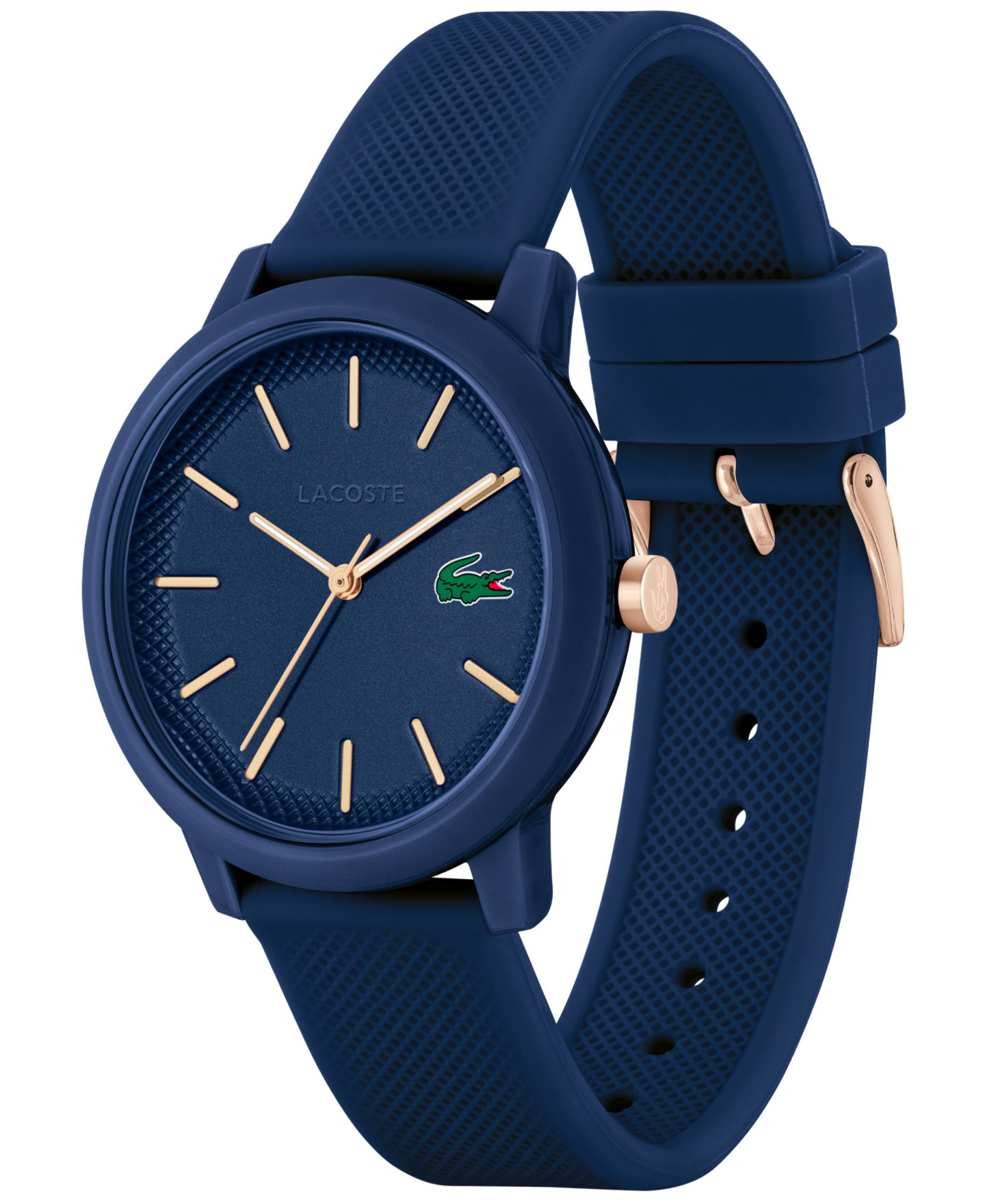 Мужские часы Lacoste L.12.12 Navy Silicone Strap Watch 42mm — фото 2