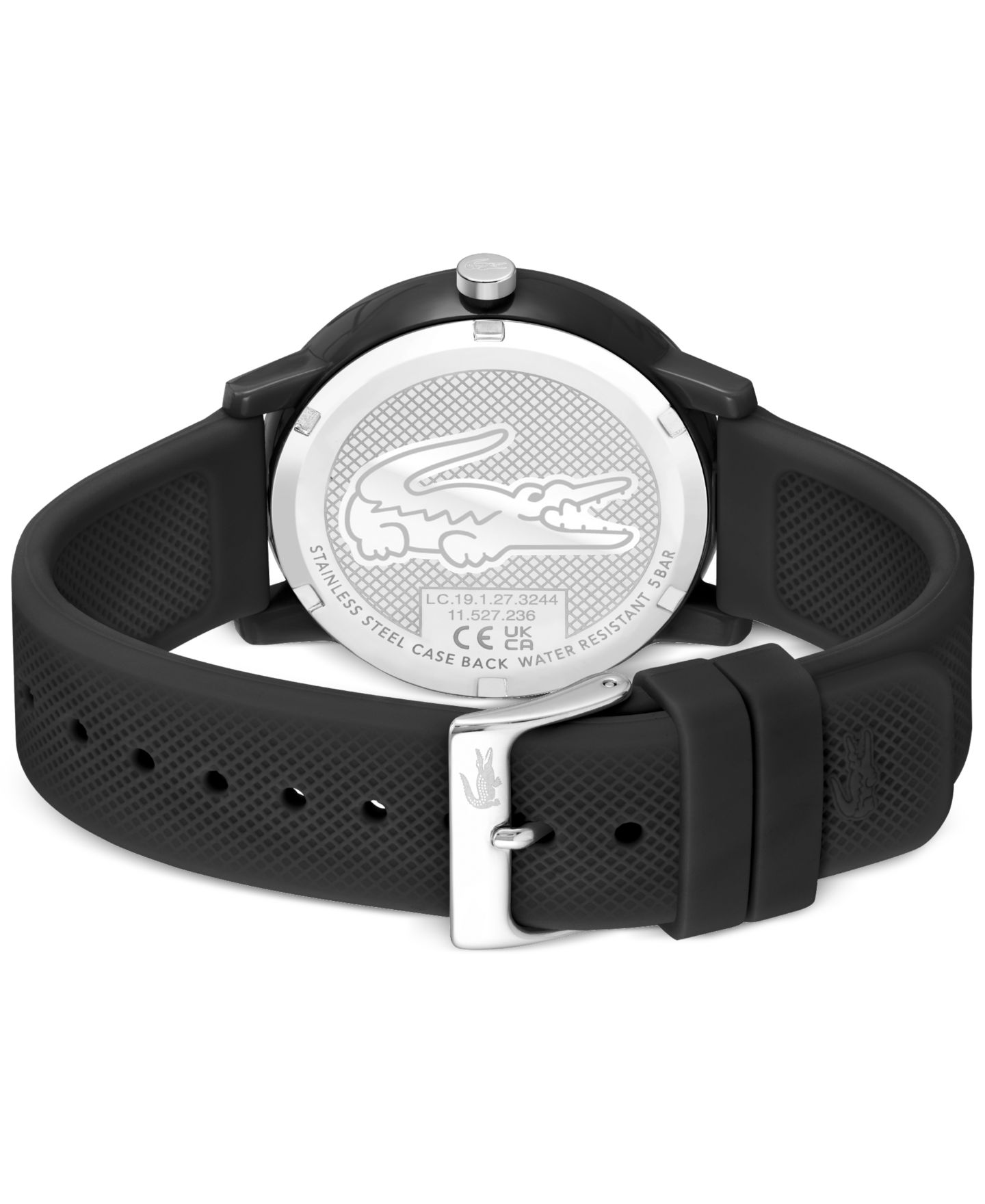 Мужские часы Lacoste L.12.12 Black Silicone Strap Watch 42mm — фото 3