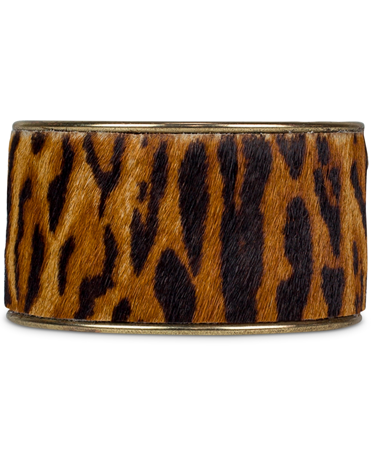 Patricia Nash Gold-tone Calf Hair Wide Cuff Bracelet In Russian Gold