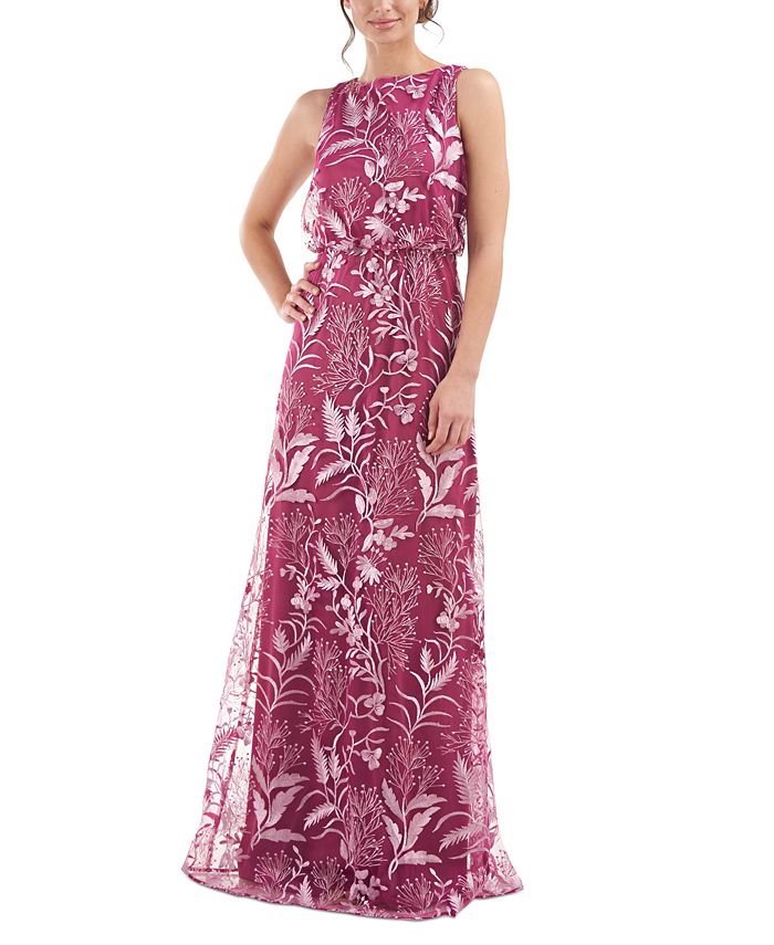 JS Collections Women's Rita Boat-Neck Blouson Gown & Reviews - Dresses ...