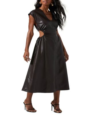 ASTR the Label - Women's Miranda Faux-Leather Cutout Dress