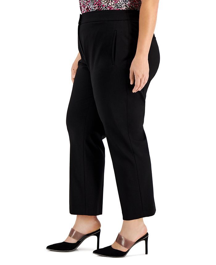 Bar III Plus Size Compression Straight-Leg Ankle Pants, Created for ...