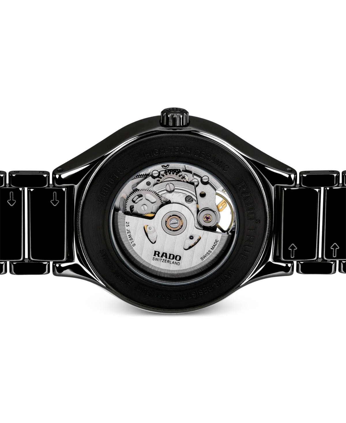 Rado Unisex Swiss Automatic True Secret Black Ceramic Bracelet Watch 40mm In No Color