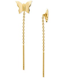 Butterfly Threader Drop Earrings in 18k Gold-Plated Sterling Silver, Created for Macy's (Also in Sterling Silver)