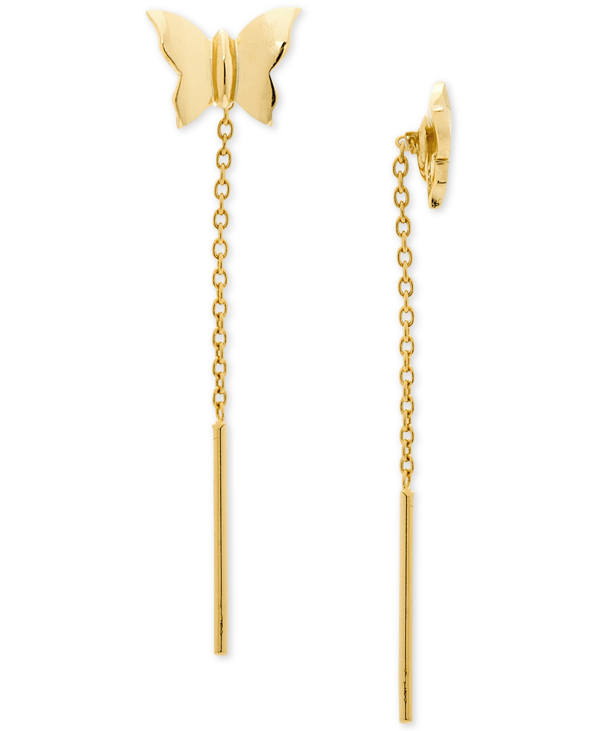 GIANI BERNINI BUTTERFLY THREADER DROP EARRINGS IN 18K GOLD-PLATED STERLING SILVER, CREATED FOR MACY'S (ALSO IN STE