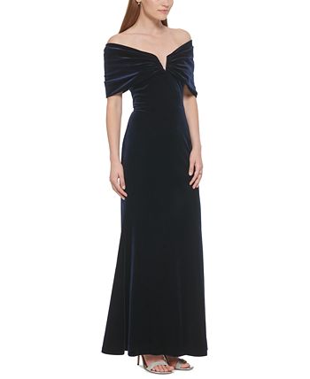 Vince Camuto Women s Velvet Off The Shoulder Gown Macy s