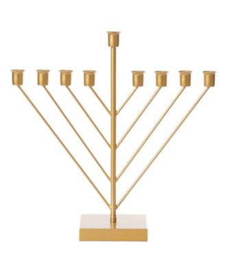 9 Branch Electric Chabad Judaic Chanukah Menorah with LED Candle Design Candlestick