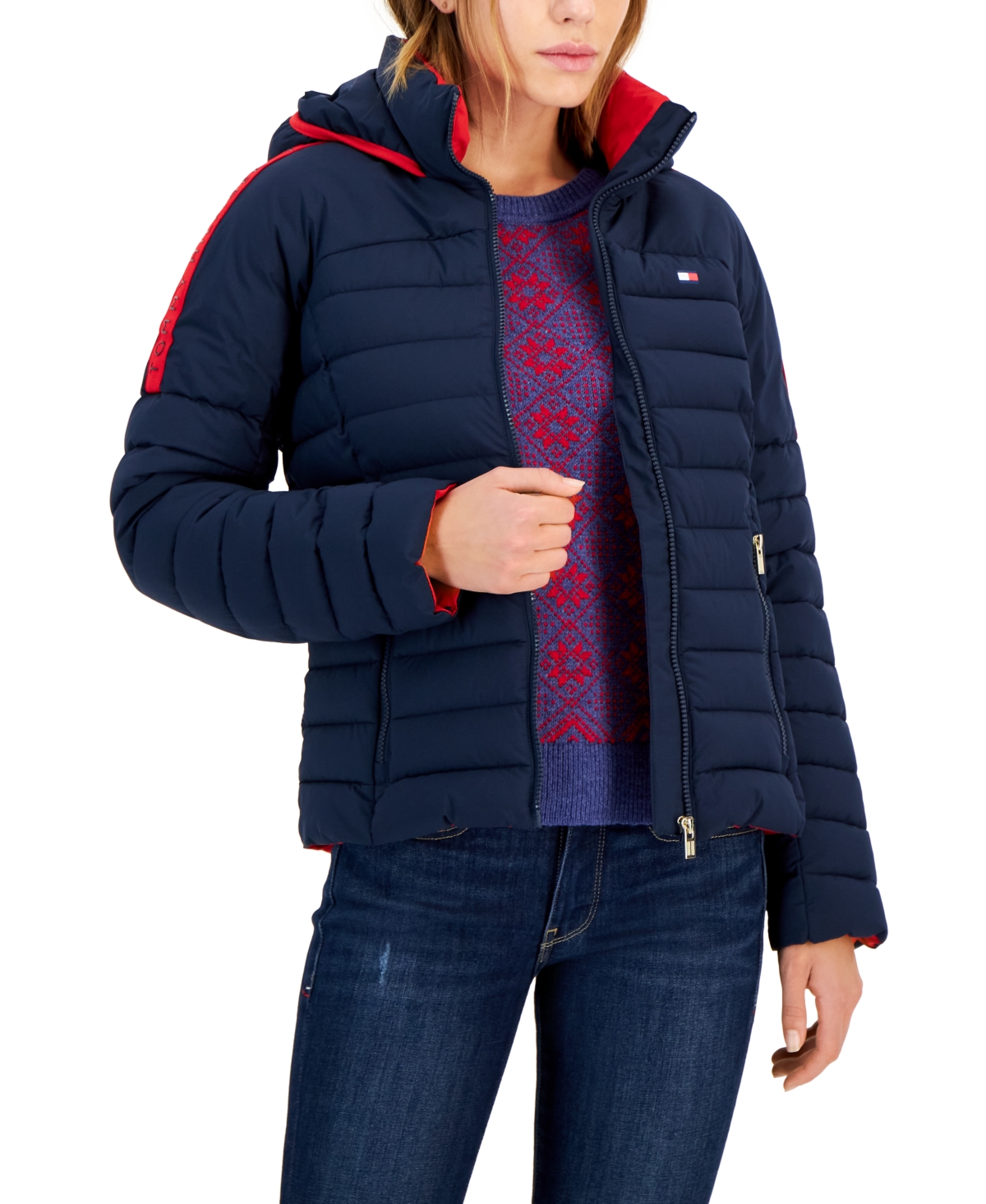 Tommy Hilfiger Women's Hooded Packable Logo Coat