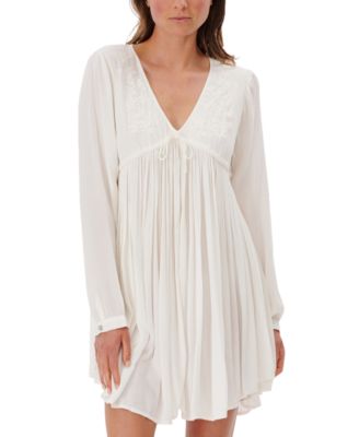 Rip Curl - Juniors' Hazel Embroidered Empire-Waist Dress