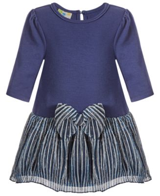 Purple Rose Samara Baby Girls Knit Bodice Dress with Lurex Skirt - Macy's