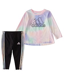 Baby Girls 2-Piece Long Sleeve Gradient Swing T-shirt and Tights Set