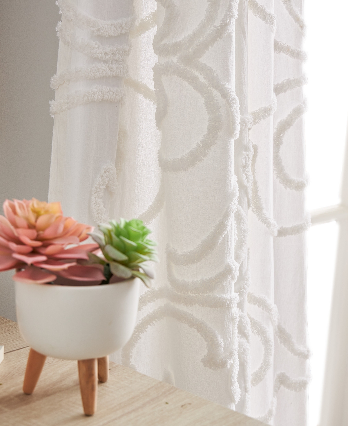 Peri Home Gates Tufted Chenille Pole Top 2-Piece Curtain Panel Set