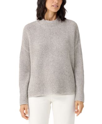 Eileen Fisher - Women's Long Sleeve Funnel Neck Silk Sweater