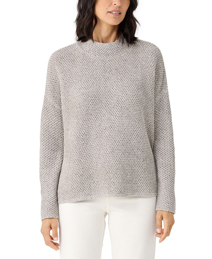 Eileen Fisher Women's Long Sleeve Funnel Neck Silk Sweater - Macy's