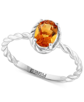 EFFY Collection - Citrine Oval Rope Ring (3/4 ct. t.w.) in Sterling Silver