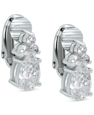 Cubic Zirconia Pear-Shape Clip-On Stud Earrings