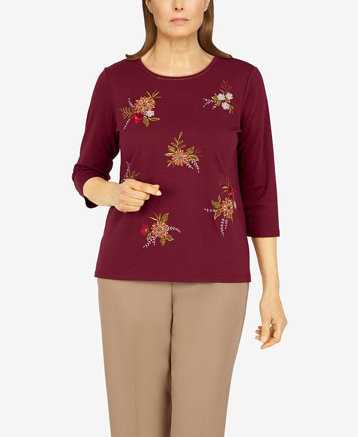 Alfred Dunner Petite Size Classics Tossed Floral Top Macy's