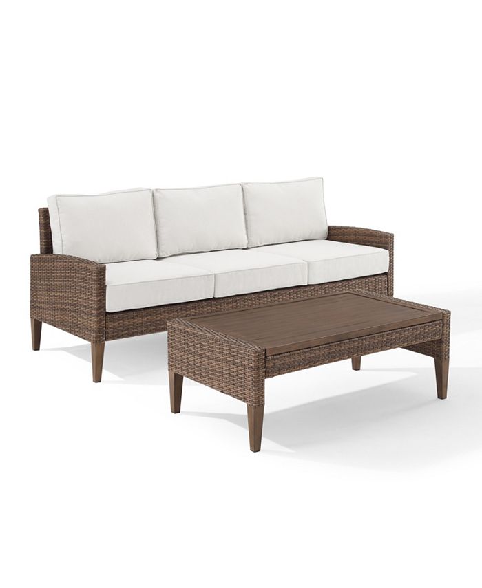Crosley Capella Outdoor Wicker 2 Piece Sofa Set Macy's