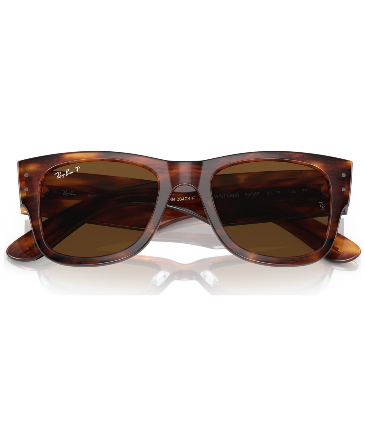 Mega Wayfarer 52 Unisex Polarized Low Bridge Fit Sunglasses