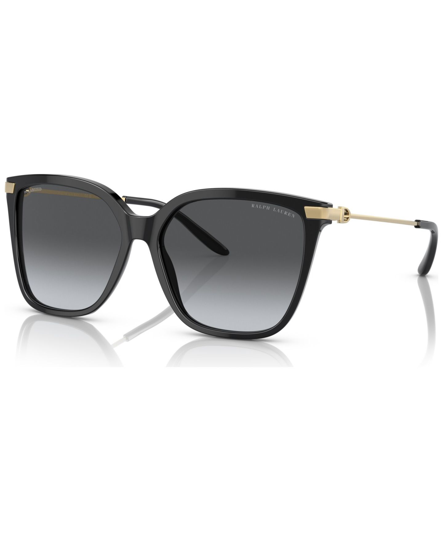 Женские солнцезащитные очки Ralph Lauren Polarized, RL820957-YP, цвет: Блестящий чёрный — фото 1