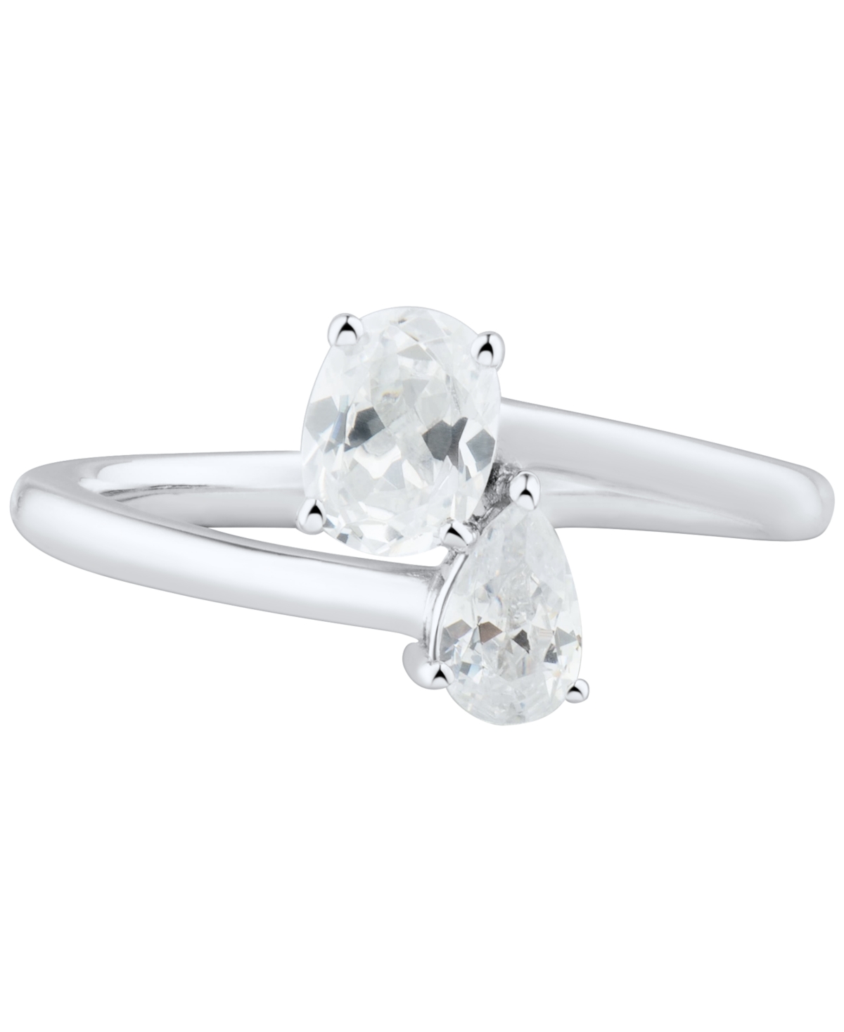 Diamond Pear & Oval Bypass Engagement Ring (3/4 ct. t.w.) in 14k- White Gold