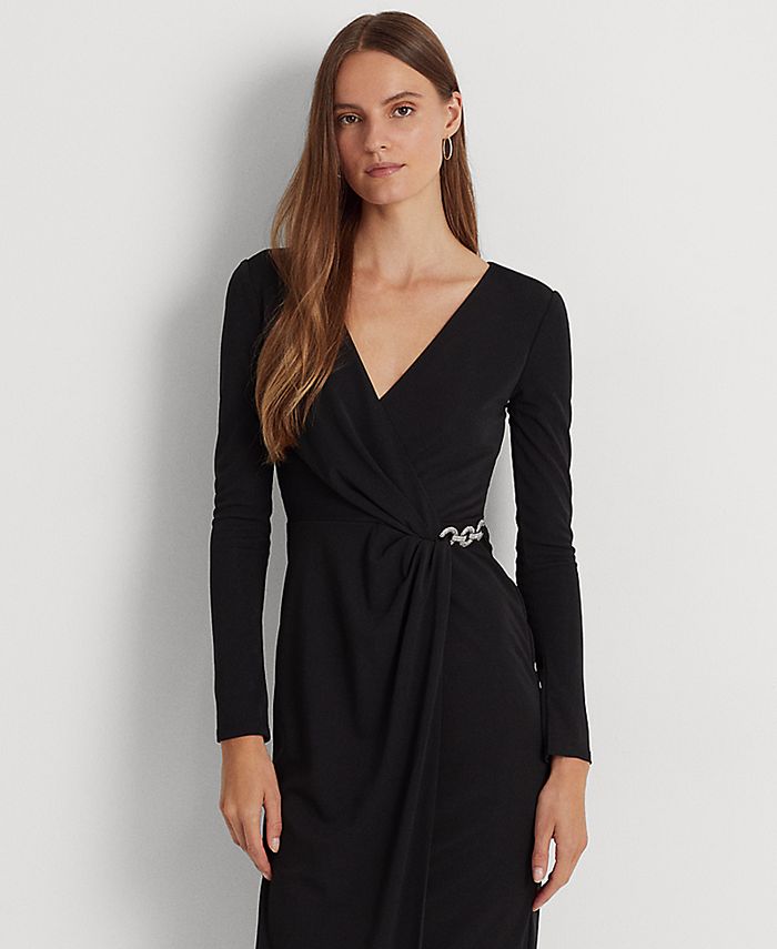 Lauren Ralph Lauren Women's Jersey Surplice Cocktail Dress - Macy's