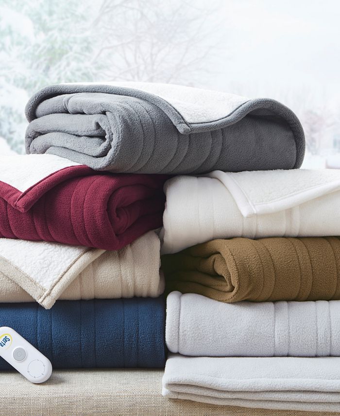 Serta Electric Reversible Fleece to Sherpa Throw Macy's