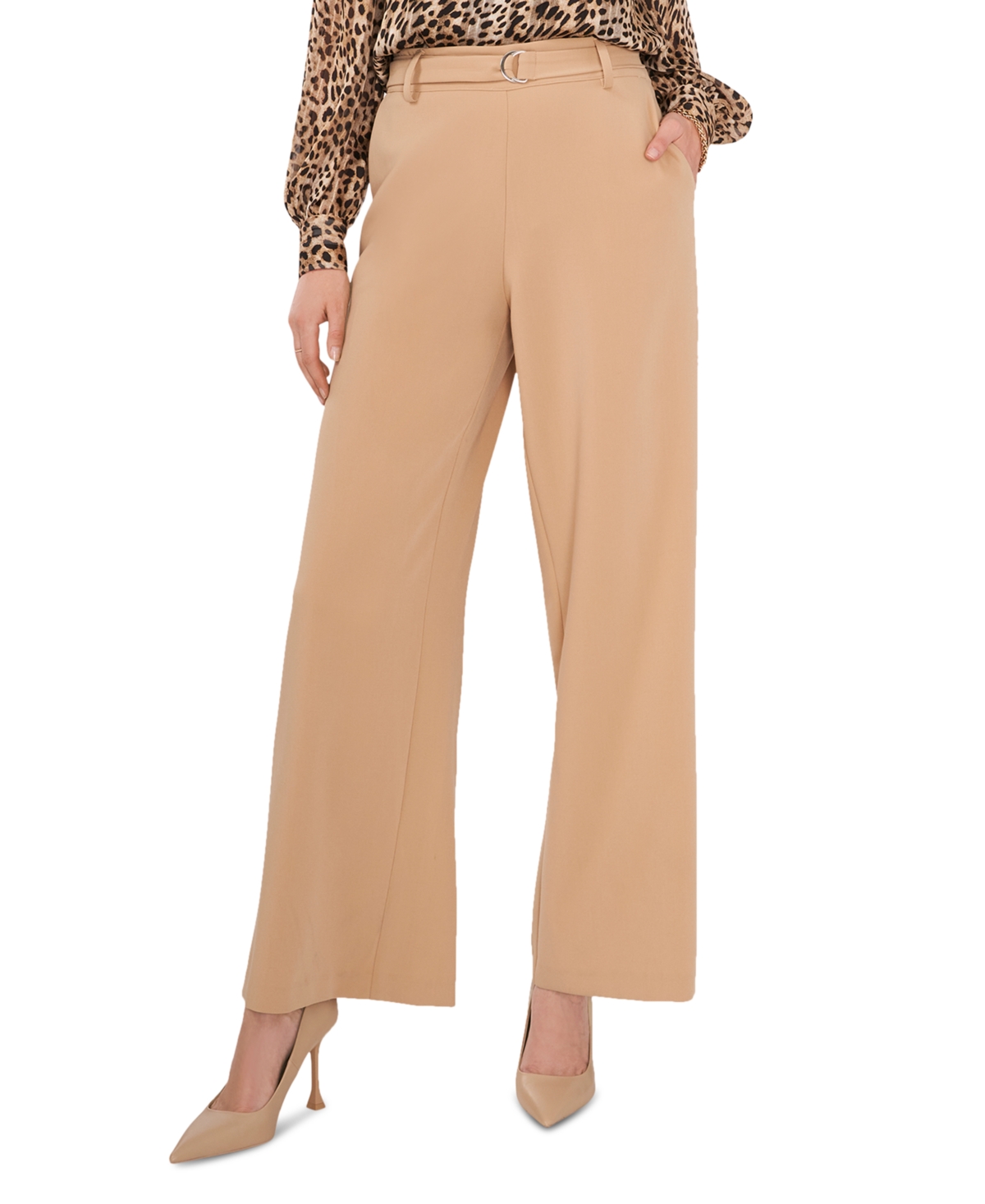 Vince Camuto Women's Belted Straight-Leg Flared Pants