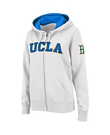 Women's White UCLA Bruins Arched Name Full-Zip Hoodie