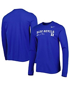 Men's Royal Duke Blue Devils Team Practice Performance Long Sleeve T-shirt
