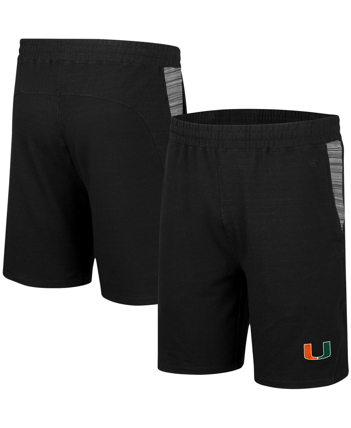 Men's Colosseum Black Miami Hurricanes Wild Party Shorts - Black
