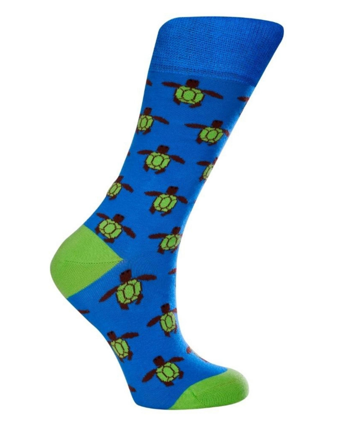Women's Turtle W-Cotton Novelty Crew Socks with Seamless Toe Design, Pack of 1 - Turquoise