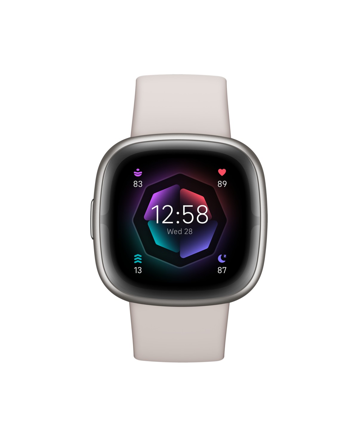 Смарт-часы Fitbit Sense 2 Lunar White Platinum, 39 мм — фото 2