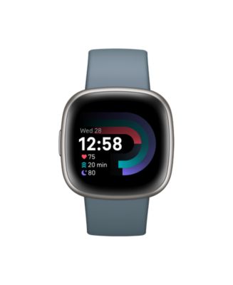 Fitbit Versa 4 Waterfall Blue Platinum Smartwatch 39mm Macy s