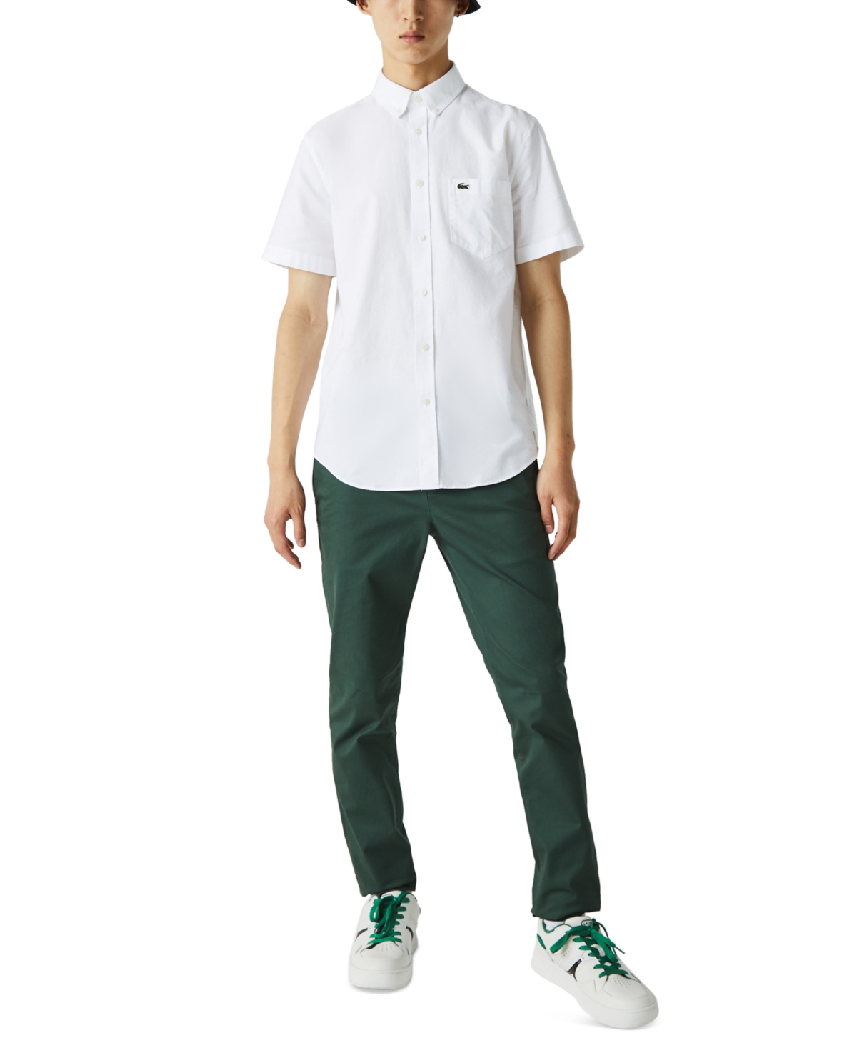 Lacoste Men's Regular Fit Short Sleeve Oxford Shirt - 16½ - 42 In White