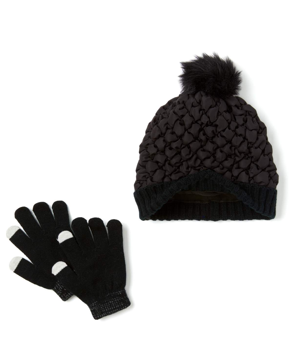 Inmocean Quilted Hat And Glove Set, 2 Piece In Black