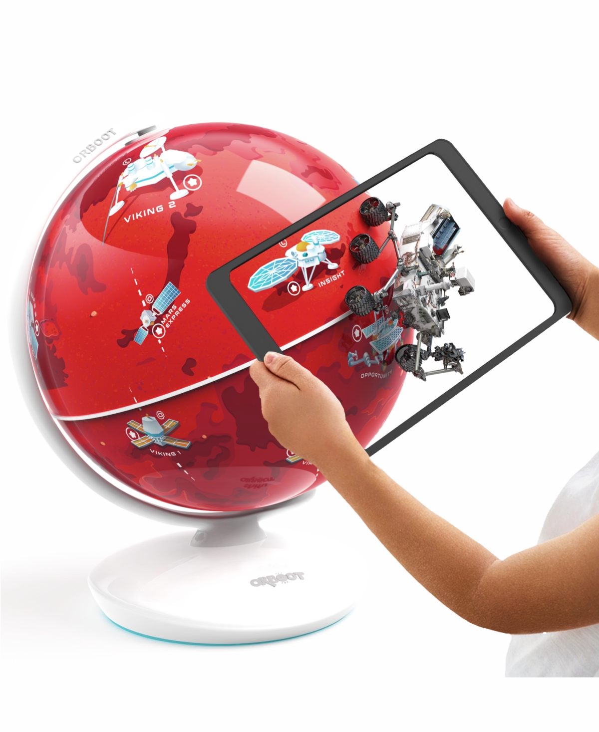 Playshifu Kids' Orboot Mars Educational Interactive Globe Set, 5 Pieces In Red