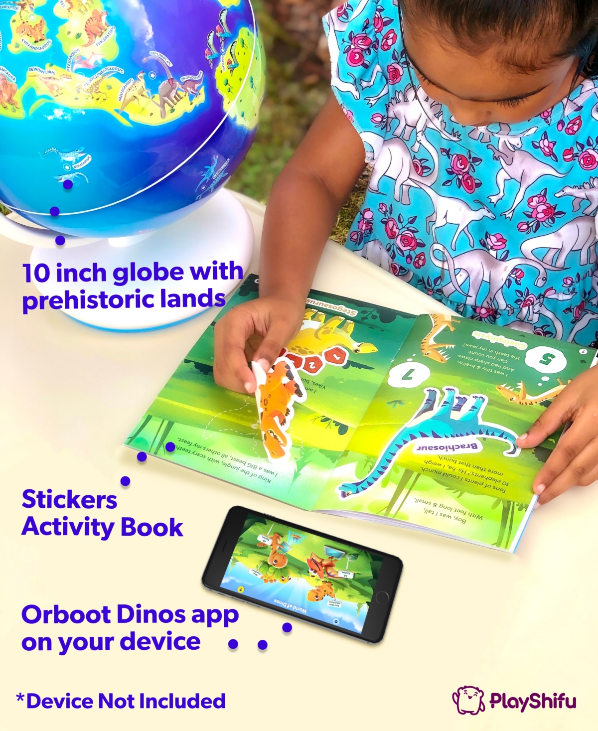 Shop Playshifu Orboot Dinos Educational Interactive Globe Set , 3 Pieces In Open Misce