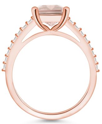 Morganite (3 ct. t.w.) and Diamond (1/4 ct. t.w.) Ring in 14K Rose Gold