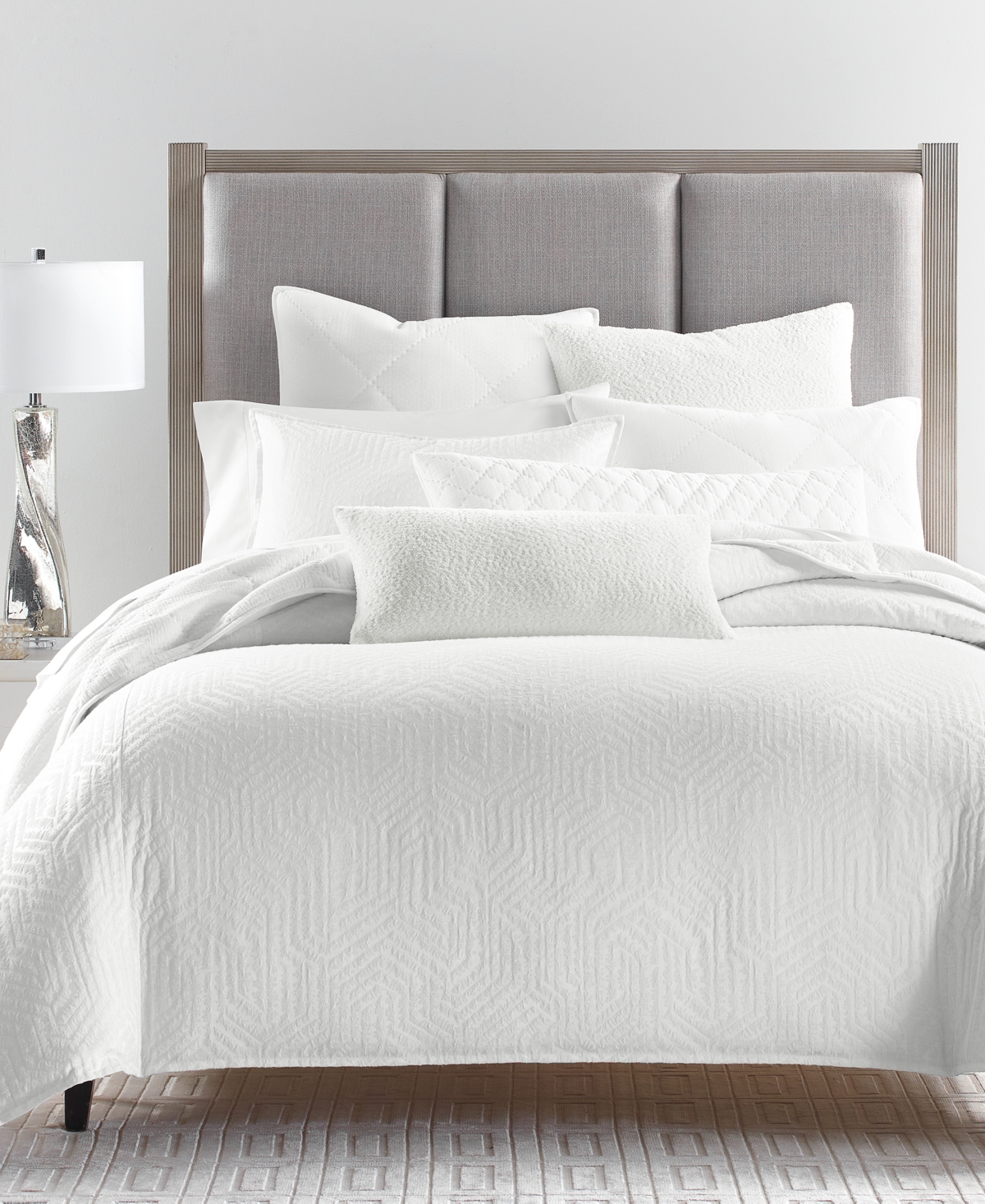 Hotel Collection Etched Geo 3-pc. Comforter Set, Full/queen, Created For Macy's In White
